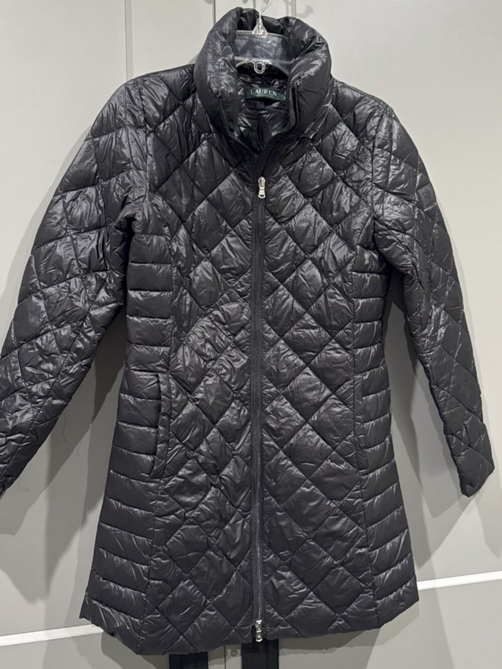 Lauren Ralph Lauren Packable Down Coat Women S Black EUC Diamond Puffer